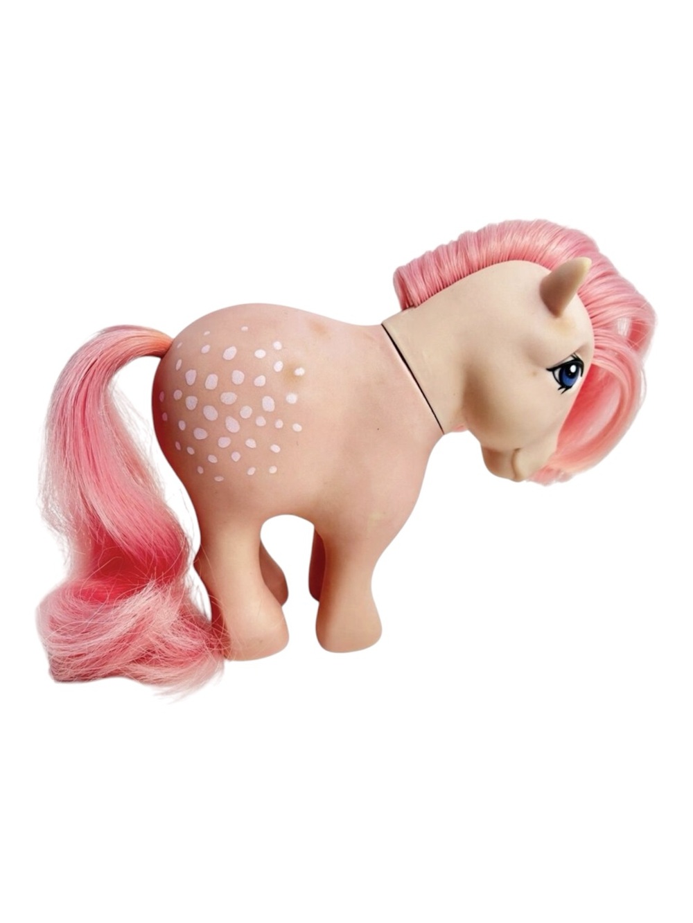 Vintage G1 My Little Pony Flat Foot Cotton Candy FF Pink Hasbro Yr 1 1982 FLAWS